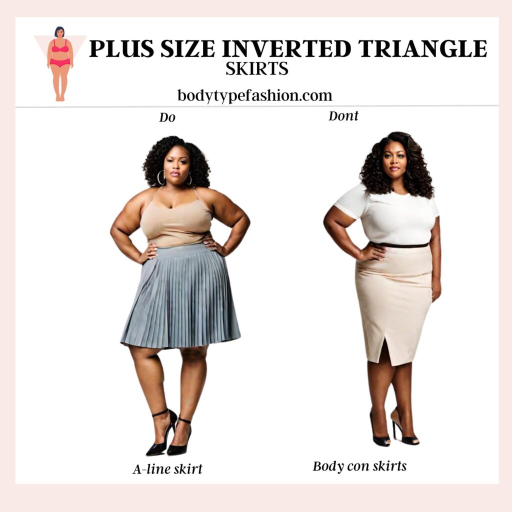 How to dress plus size inverted triangle