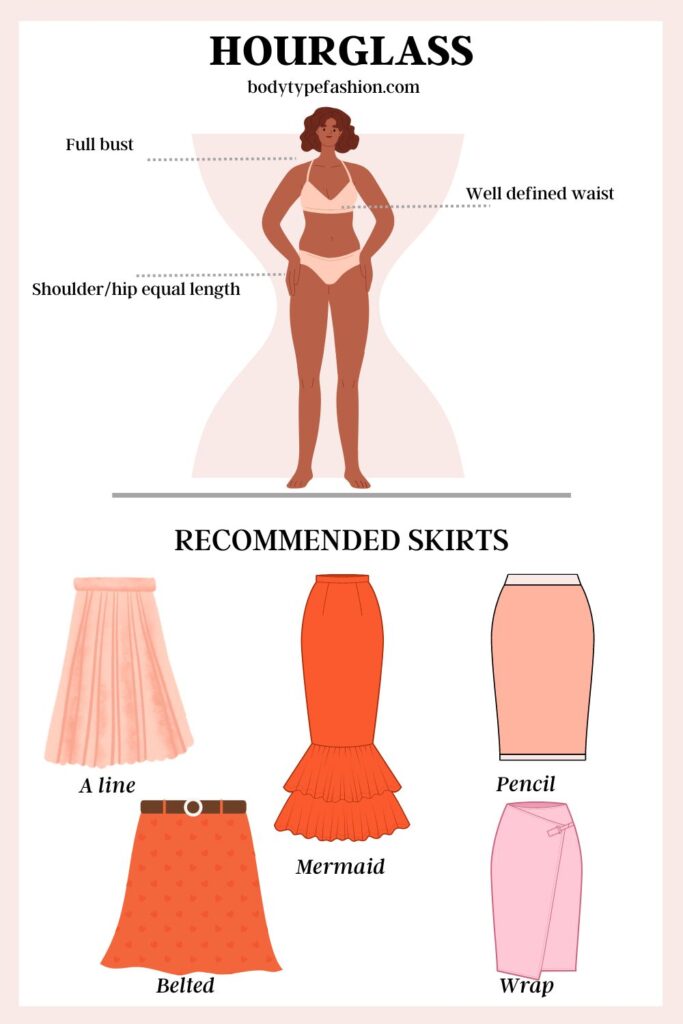 how to choose skirts for hourglass body type