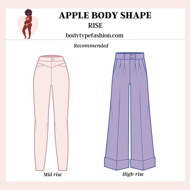 Back Rise Shape How to Choose Pants for the Apple Body Shape - Fashion for Your Body Type