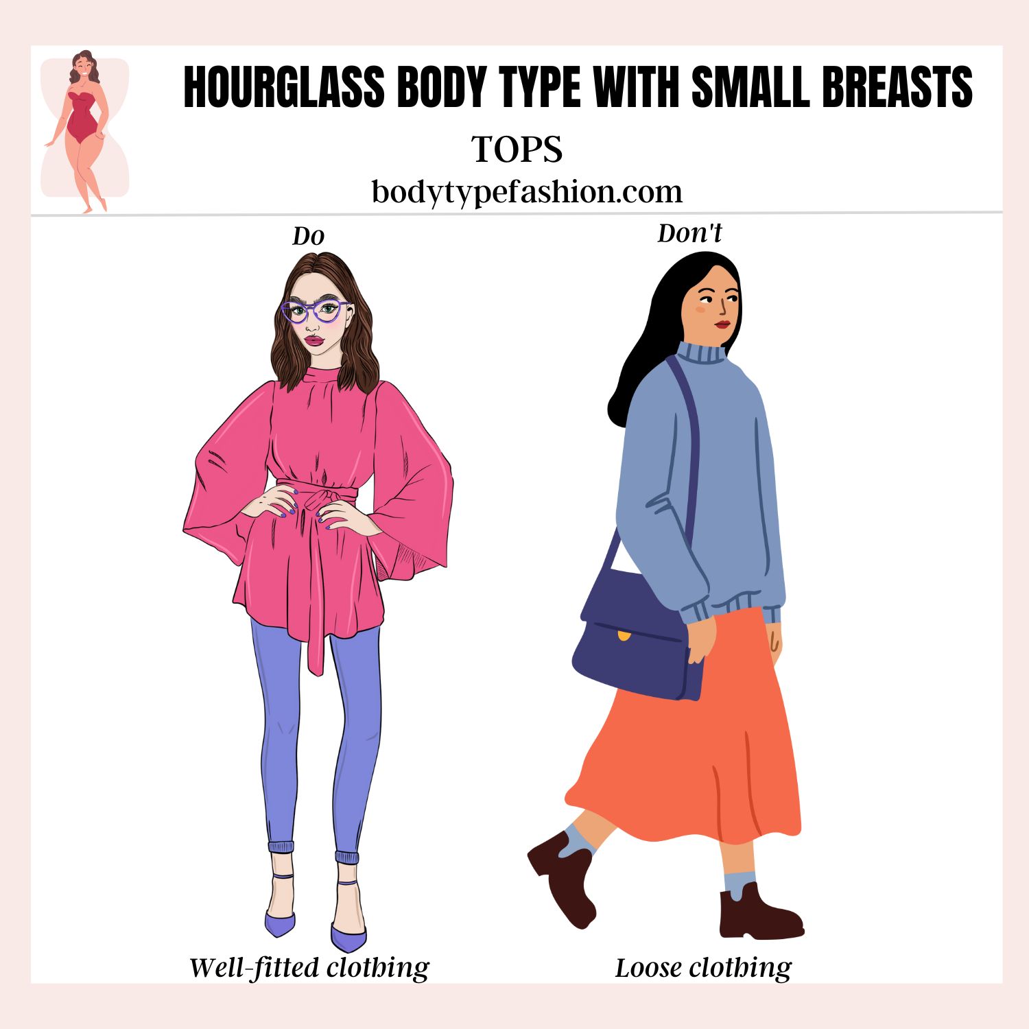 How to dress hourglass body type with small breasts - Fashion for Your ...