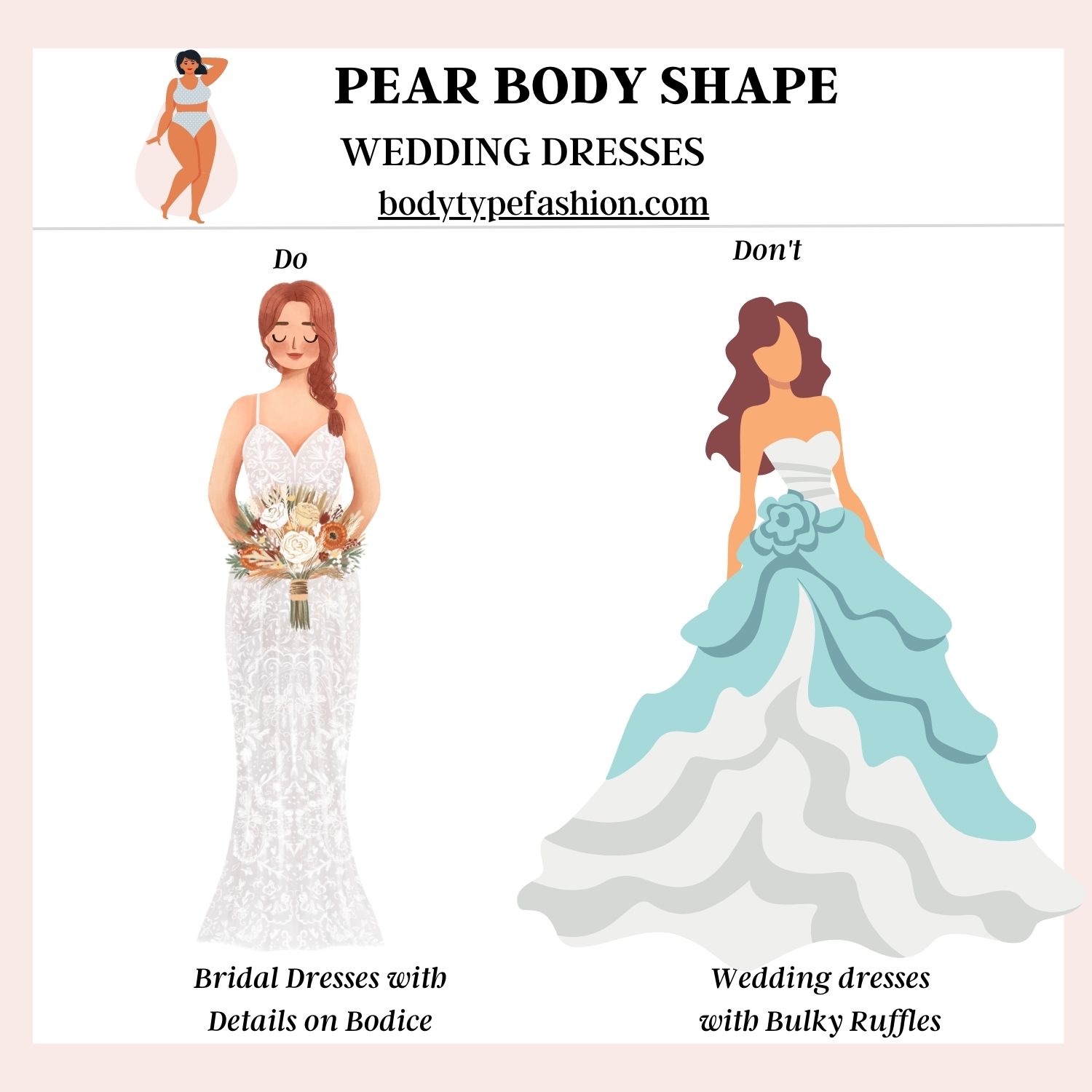 Wedding Dress Style Guide for Pear Body Shape - Fashion for Your Body Type