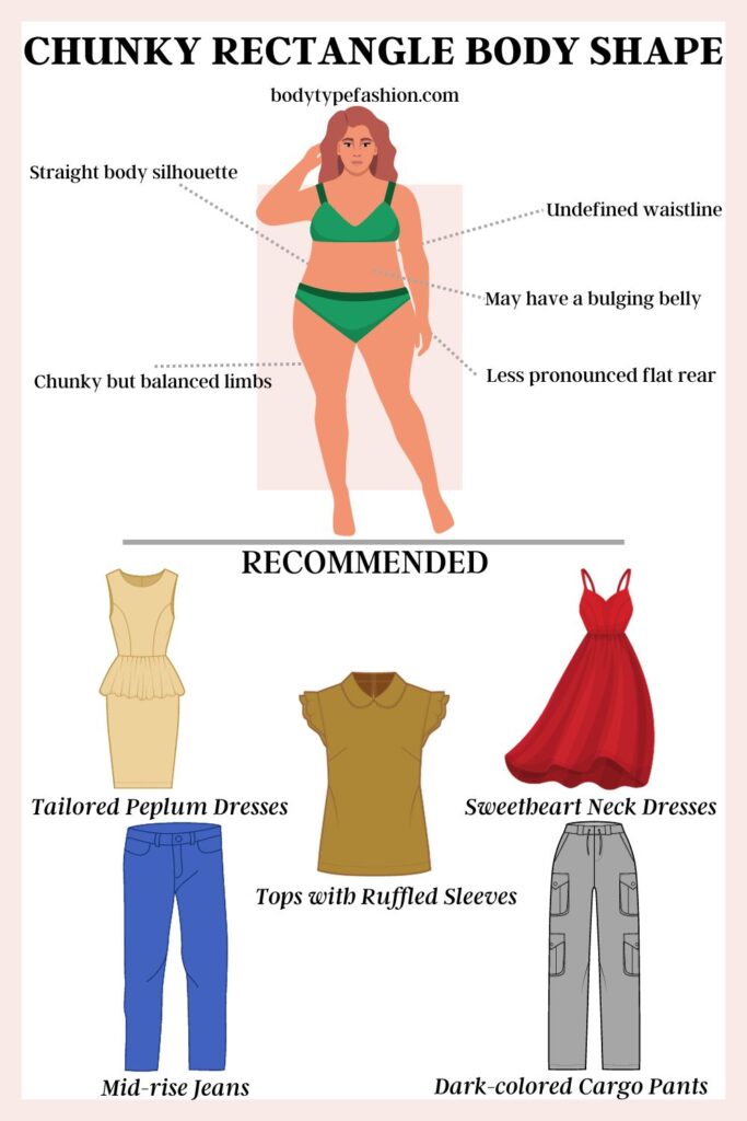 How to Dress Chunky Rectangle Body Shape