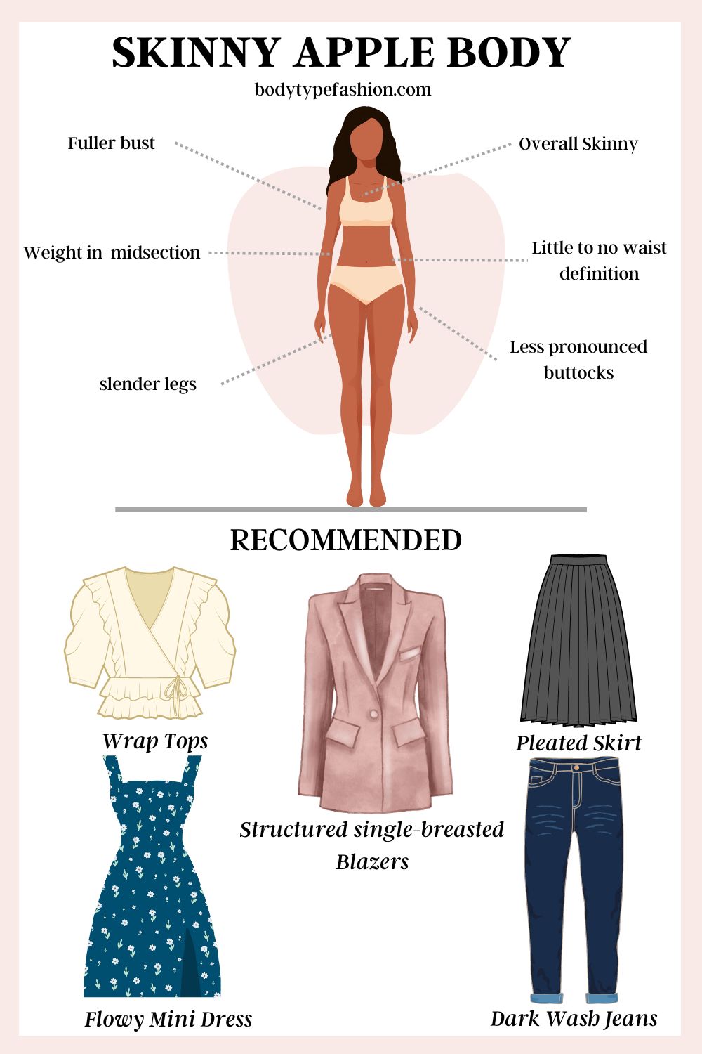 How to dress Skinny Apple Body Shape - Fashion for Your Body Type