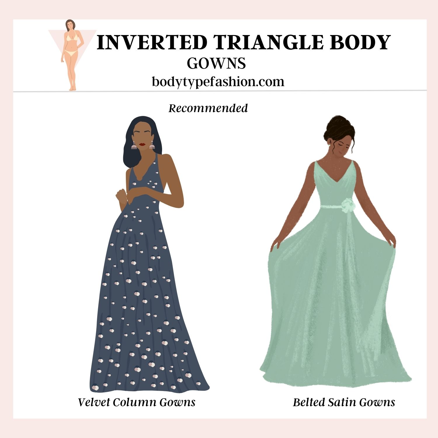 Inverted Triangle Column Best Gowns for Inverted Triangle Body Shape - Fashion for Your Body Type