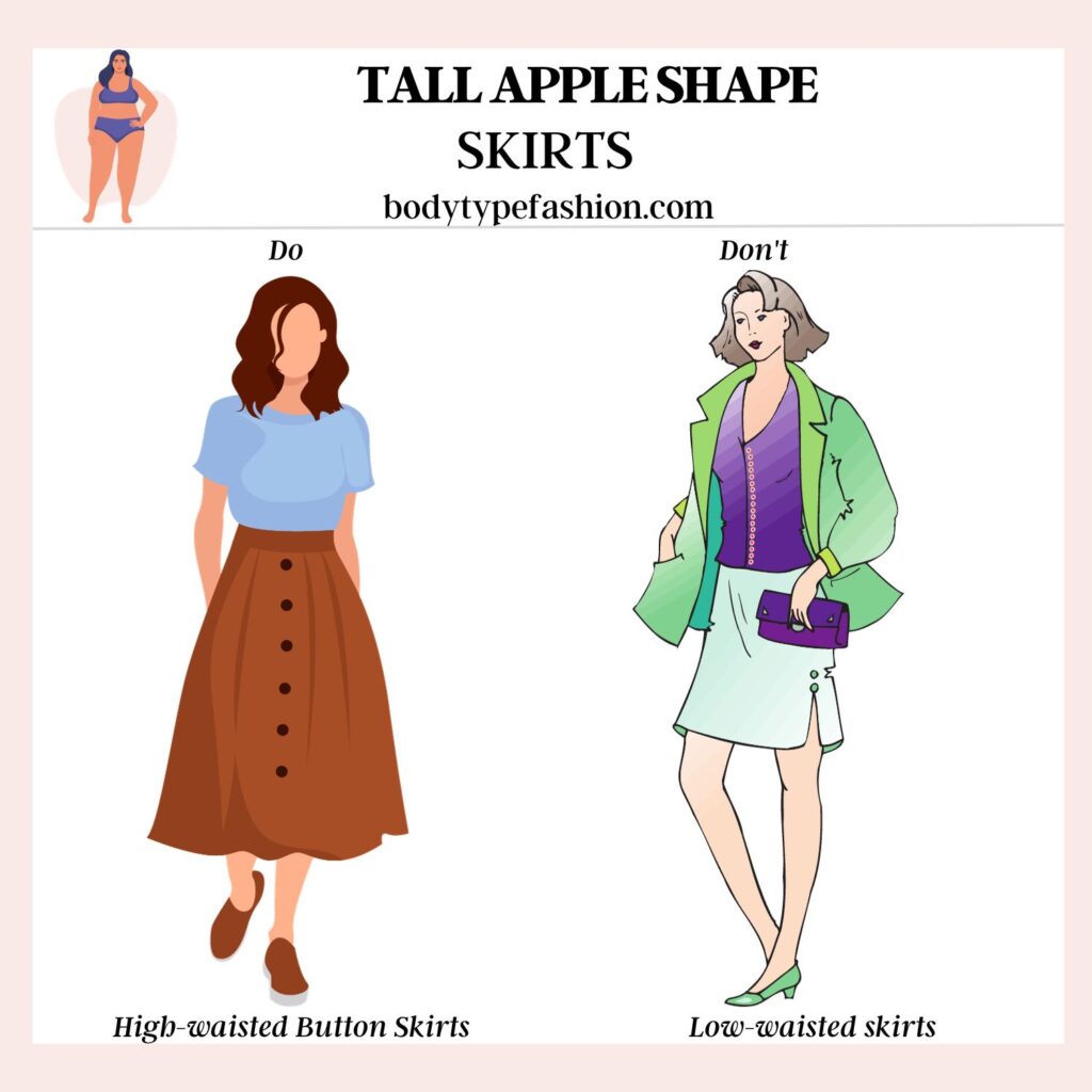 How to dress a tall apple shape