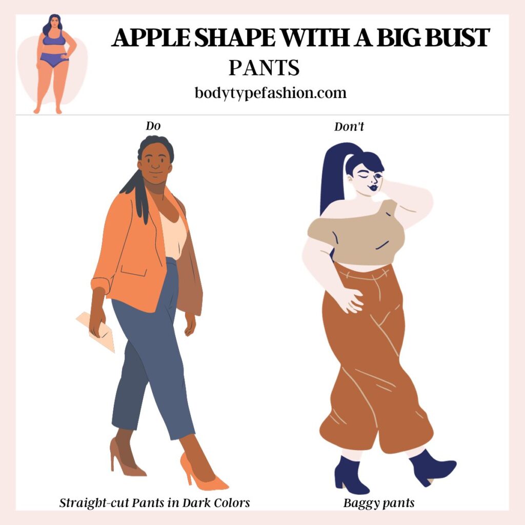 How to dress apple shape with a big bust