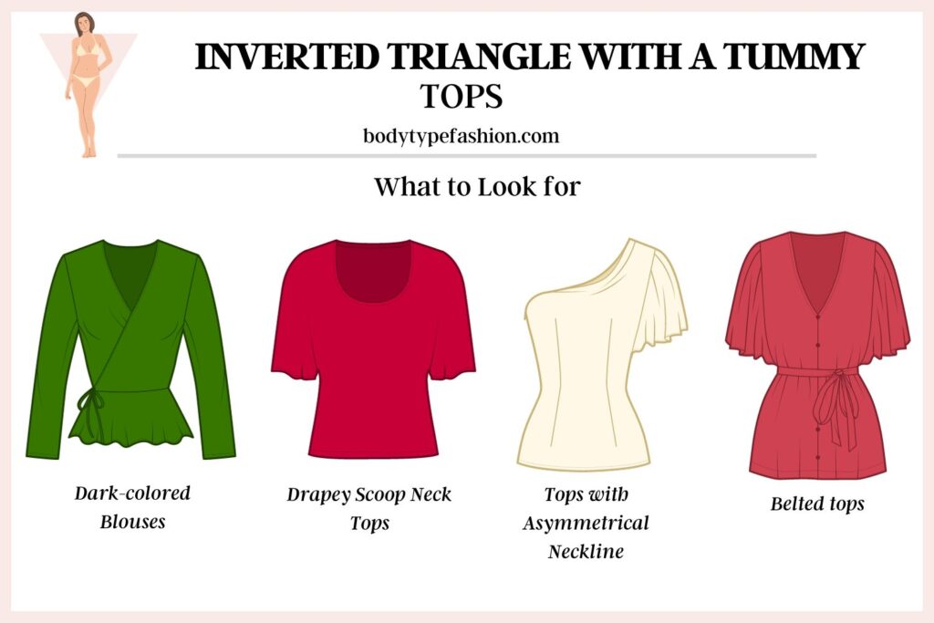 How to Dress Inverted triangle with a tummy