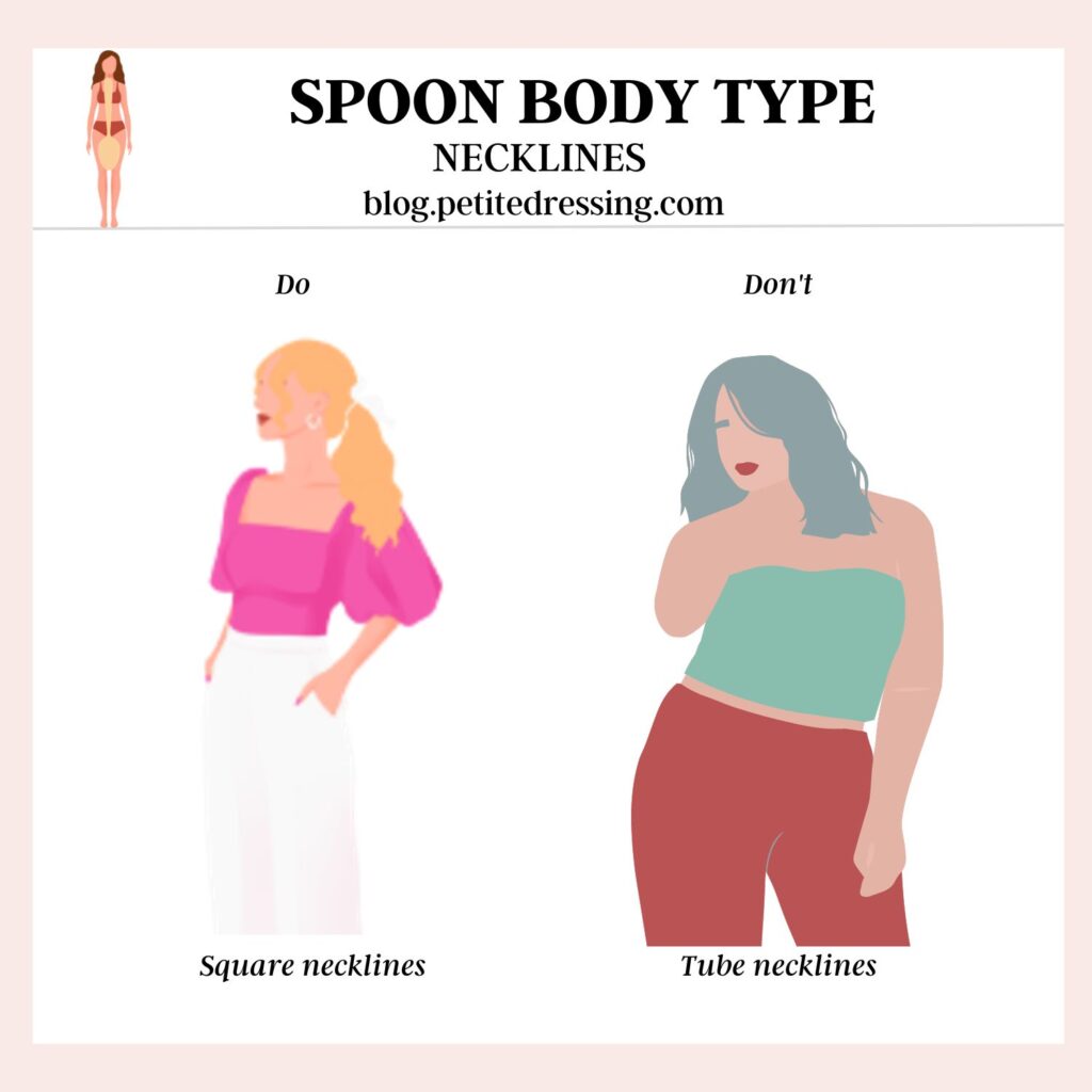 Necklines for spoon body type