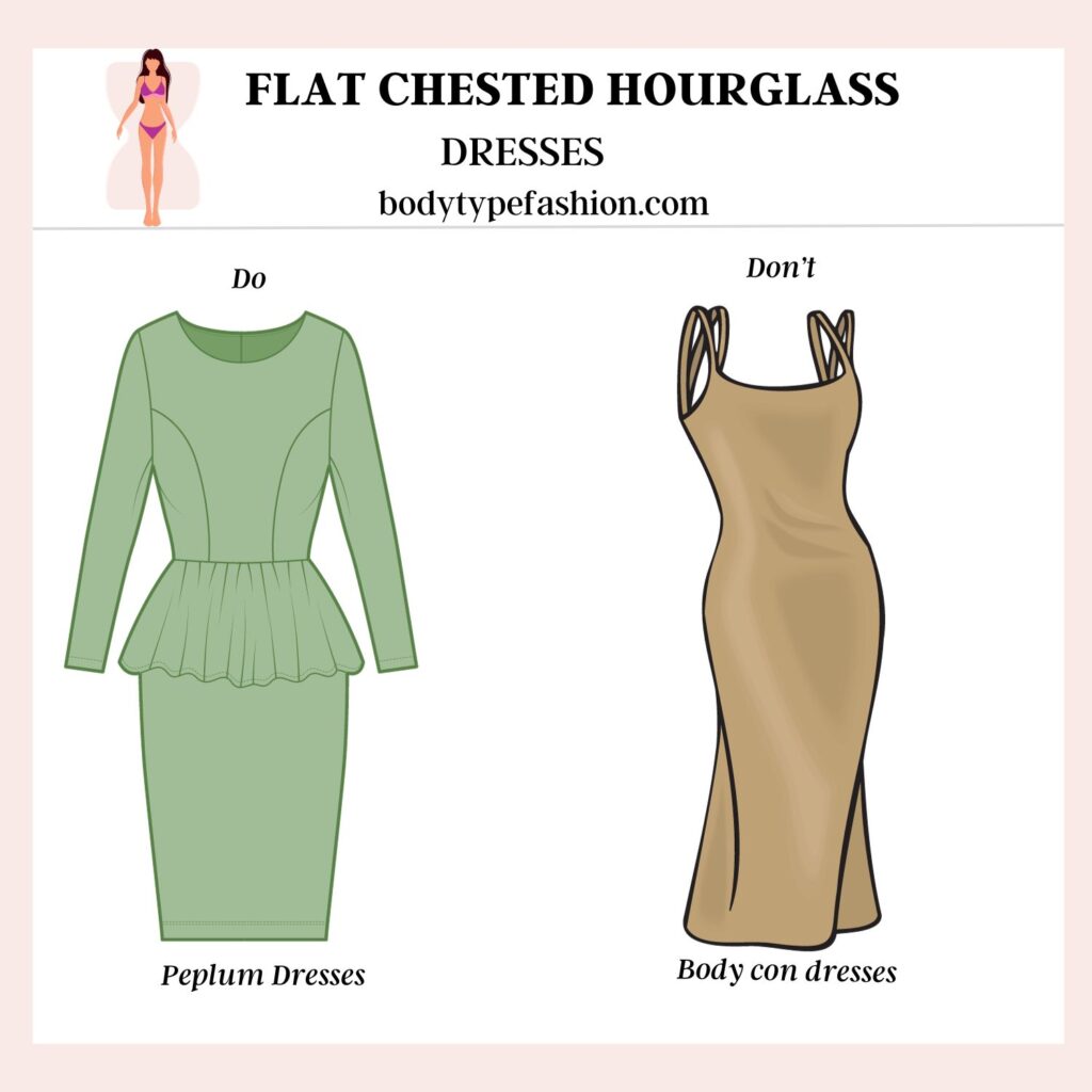 How to dress flat-chested hourglass