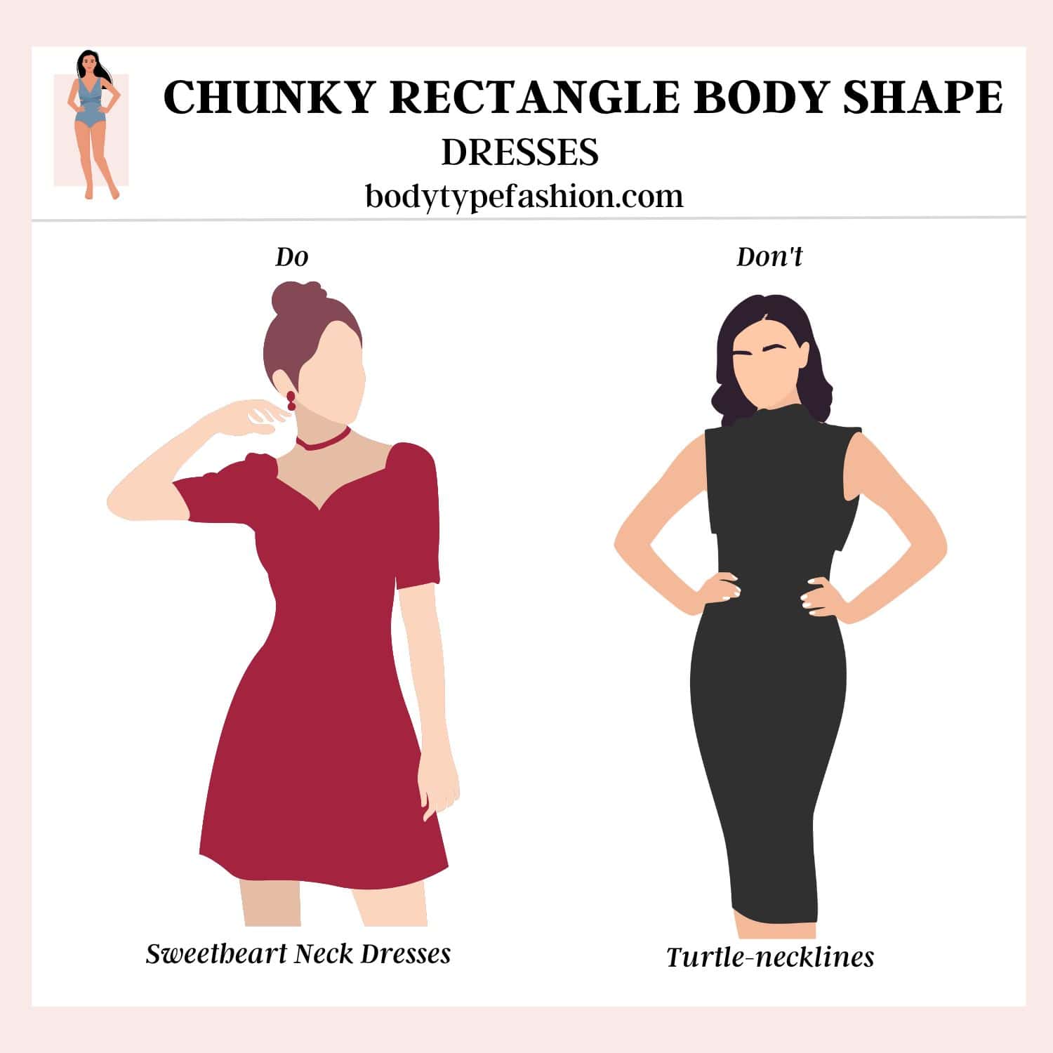 How to Dress Chunky Rectangle Body Shape - Fashion for Your Body Type
