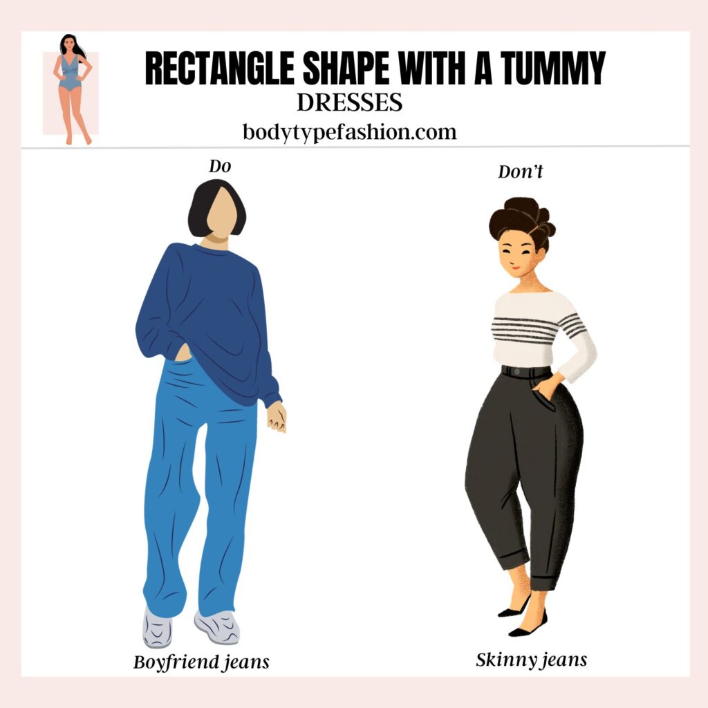 How to Dress Rectangle Shape with a Tummy